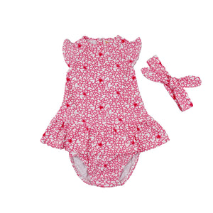 BabyBol 3 Piece Pink Heart Dress and Headband