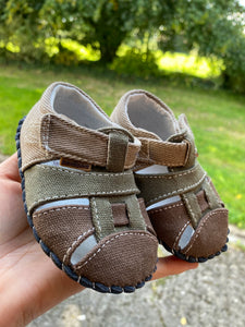 Pediped Harvey Olive Brown Baby Shoe