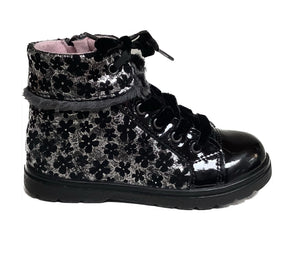 Ricosta E8 Chillie Black and Silver Floral Boots