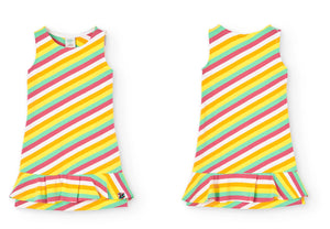 Boboli Rainbow Striped Dress with Frill
