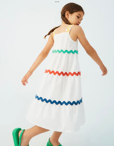 Cf White Sun Dress with Stripes