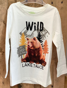 Losan White Long Sleeve T-Shirt with Bear Print