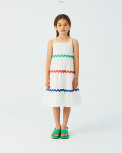 Cf White Sun Dress with Stripes