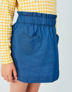 Cf Blue Skirt with Heart Pockets