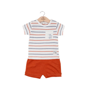 BabyBol Tee and Shorts Sets Orange