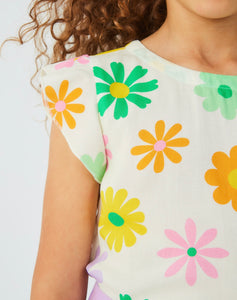 Cf Floral Top With Frill Sleeve